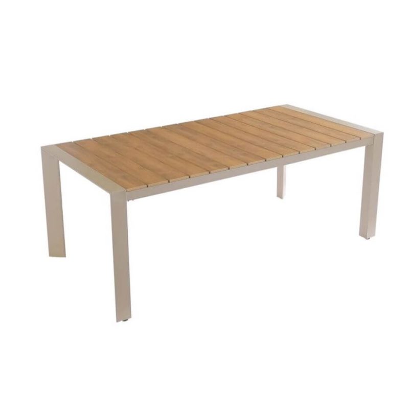 "Minimalist Auburn Aluminum Patio Dining Table with a Fixed Rectangle Top, 70.9"L x 35.4"W x 29.5"H, Without Chairs"