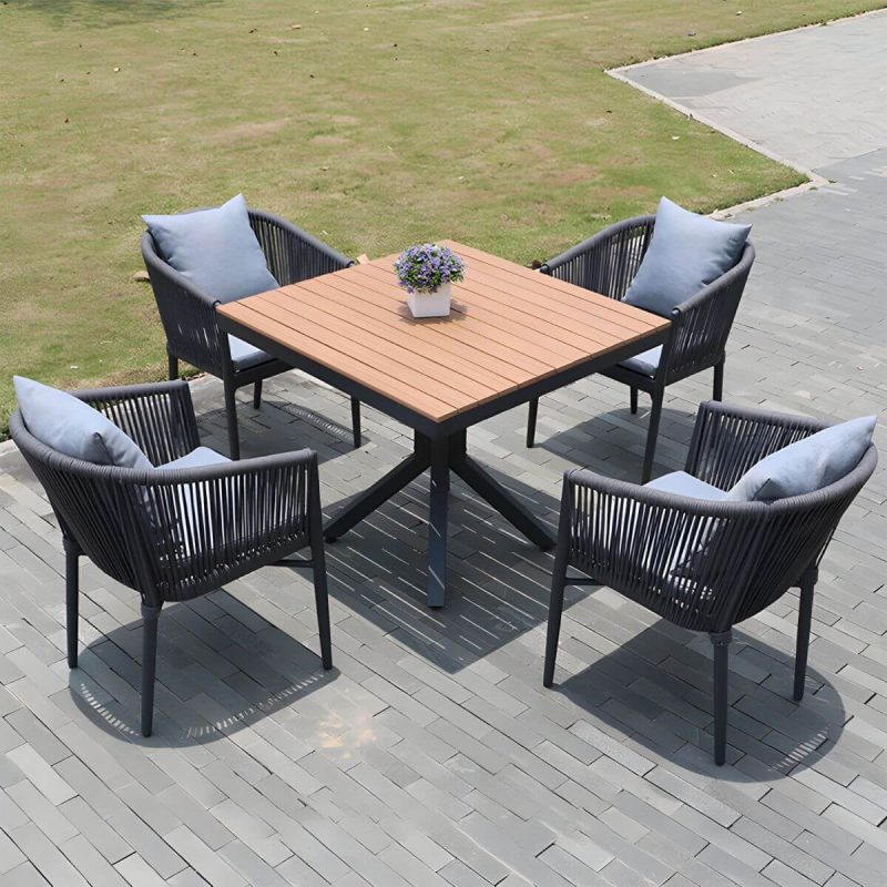 "Contemporary Aluminum Frame Patio Table Water and UV Resistant Patio Table - 70.9"L x 35.5"W x 29.1"H Rectangular Table Only"