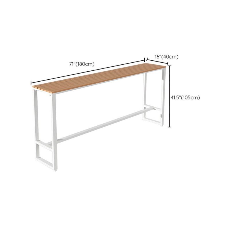 "Dimension of Industrial Artificial Wood Bar Table Set 1/4/5 Pieces Counter Table Set for Outdoor - Table 70.9"L x 15.7"W x 41.3"H Zero Wood Color"
