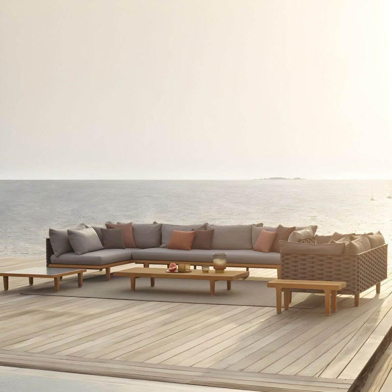 "Solid Wood Outdoor Loveseat Water Resistant Outdoor Patio Sofa with Cushions - 2-Seater Sofa 57"L x 30"W x 28"H"