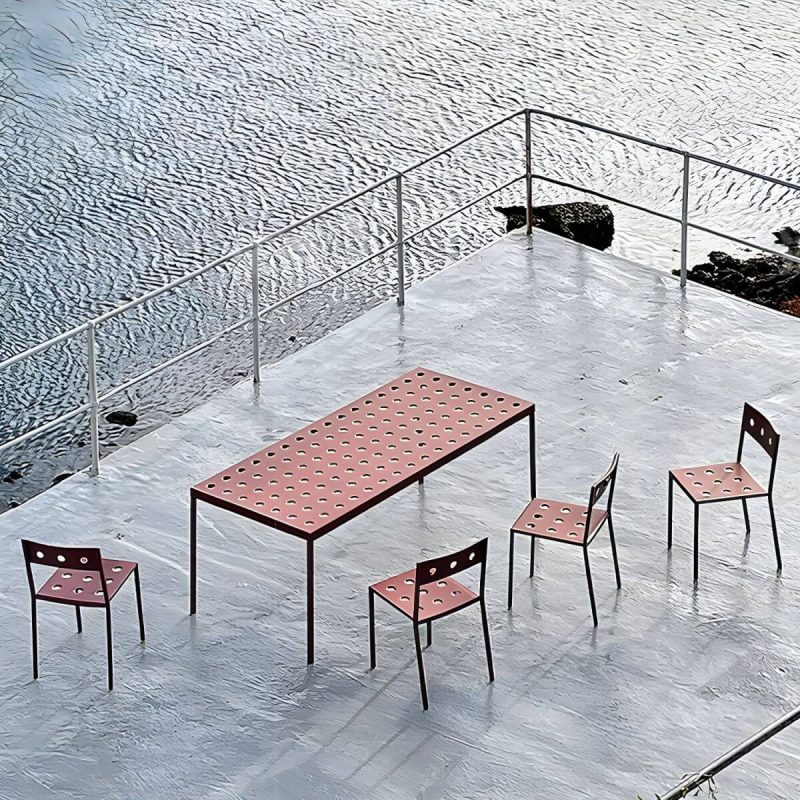"Industrial Metal Dining Side Chair Open Back Stacking Outdoor Chair - 2 Piece Set With Arms"
