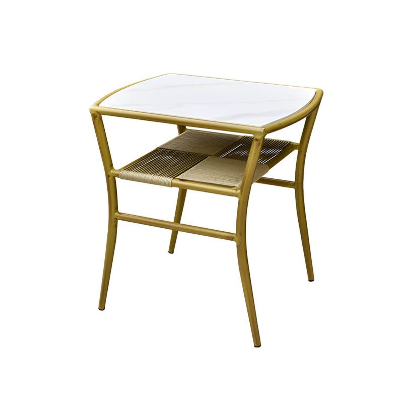 "Standard Height Dining Room Chair and Table Set with 4 Legs Table - Table & Chair(s) 2 Gold"
