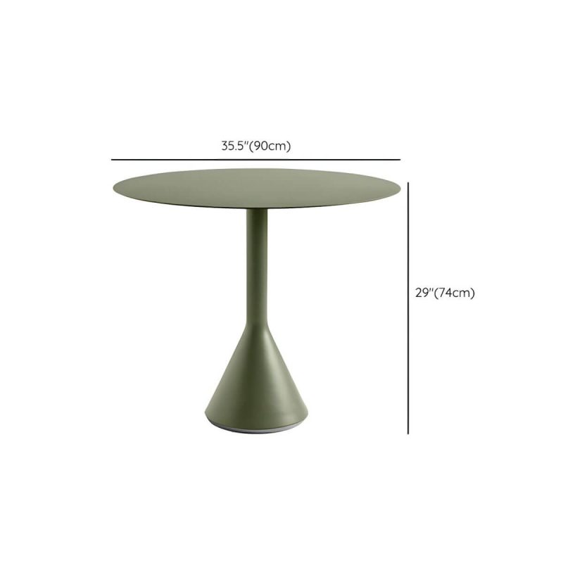 "Dimension of Modern Green Bistro Table Set 3-Pieces Round Metal Bistro Set - Table & Chair(s) 35.4"L x 35.4"W x 29.1"H 2 Green"