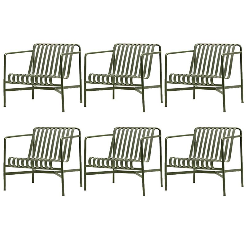 "Industrial Metal Outdoor Bistro Chairs Open Back Dining Chairs in Green - 29"L x 32"W x 28"H 6 Piece Set"