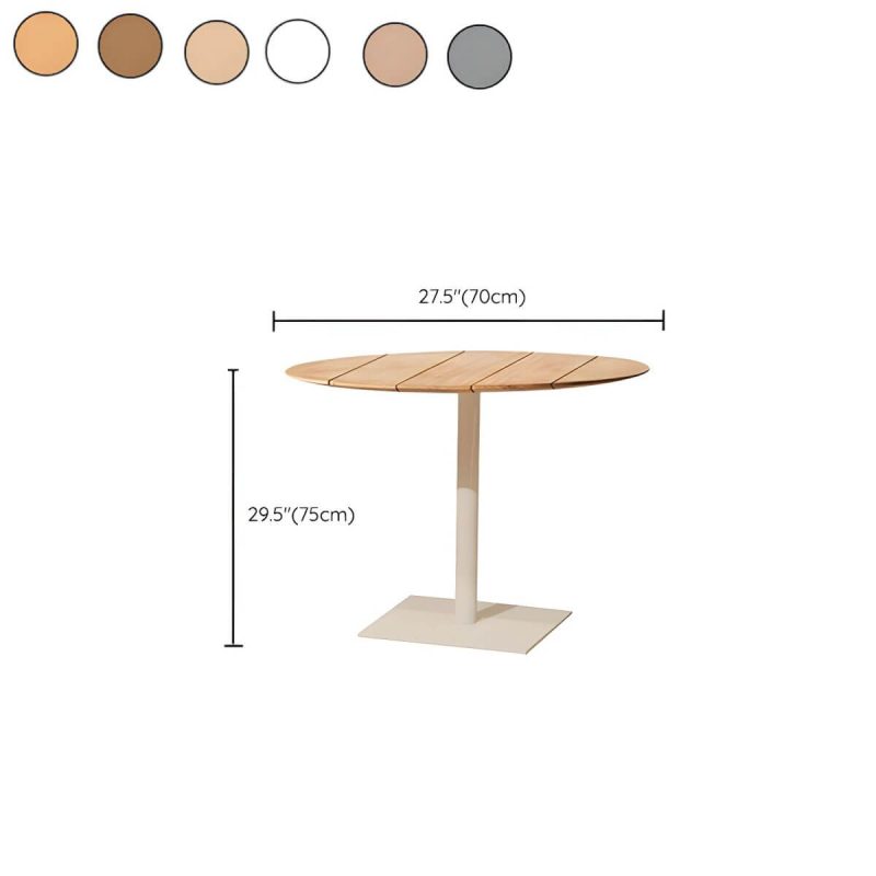 "Dimension of 2-Seater Patio Table with UV Resistant Contemporary Bistro Table - Table Only Wood-Light Grey 27.6"L x 27.6"W x 29.5"H Round"