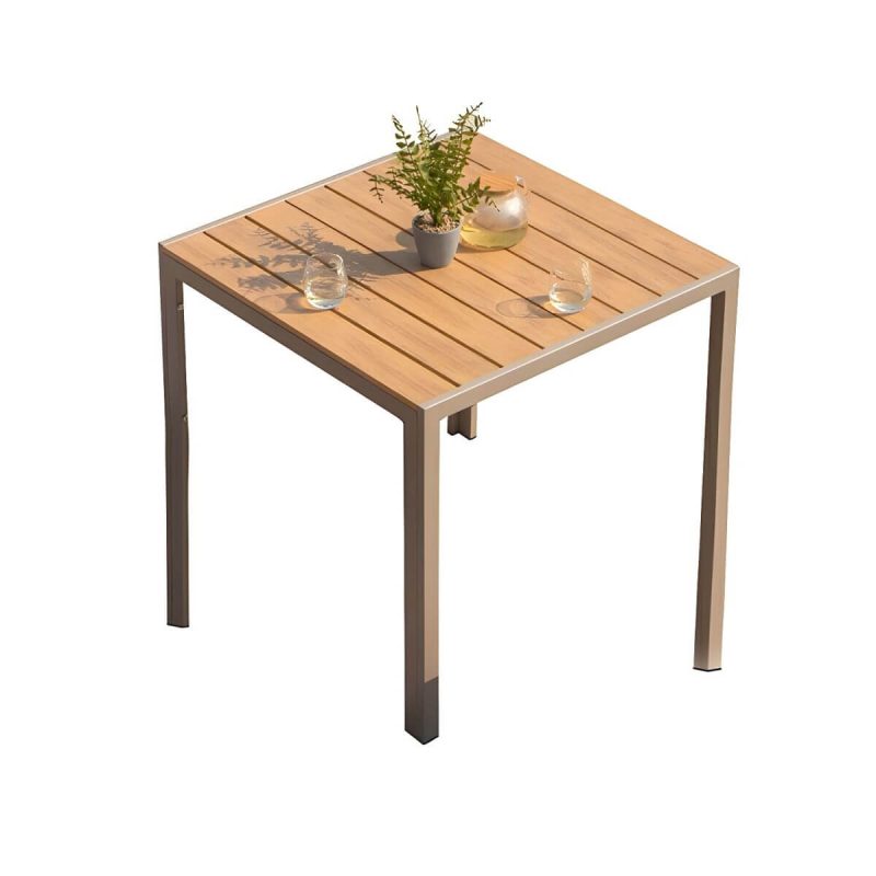 "Contemporary Style Wood Natural Patio Table Rectangle Shape for Outdoor - Table Only 31.5"L x 31.5"W x 29.1"H Natural"