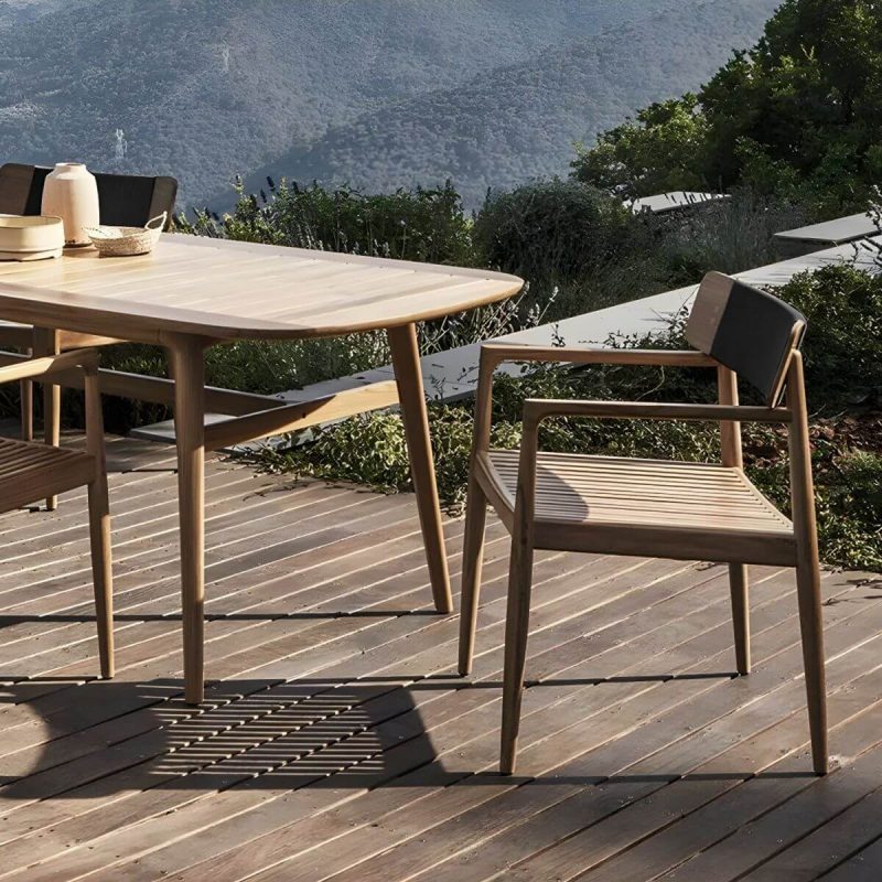 "Brown Patio Table Solid Wood Contemporary Style in Rectangular/Square Shape - Table Only 35.4"L x 35.4"W x 29.5"H"