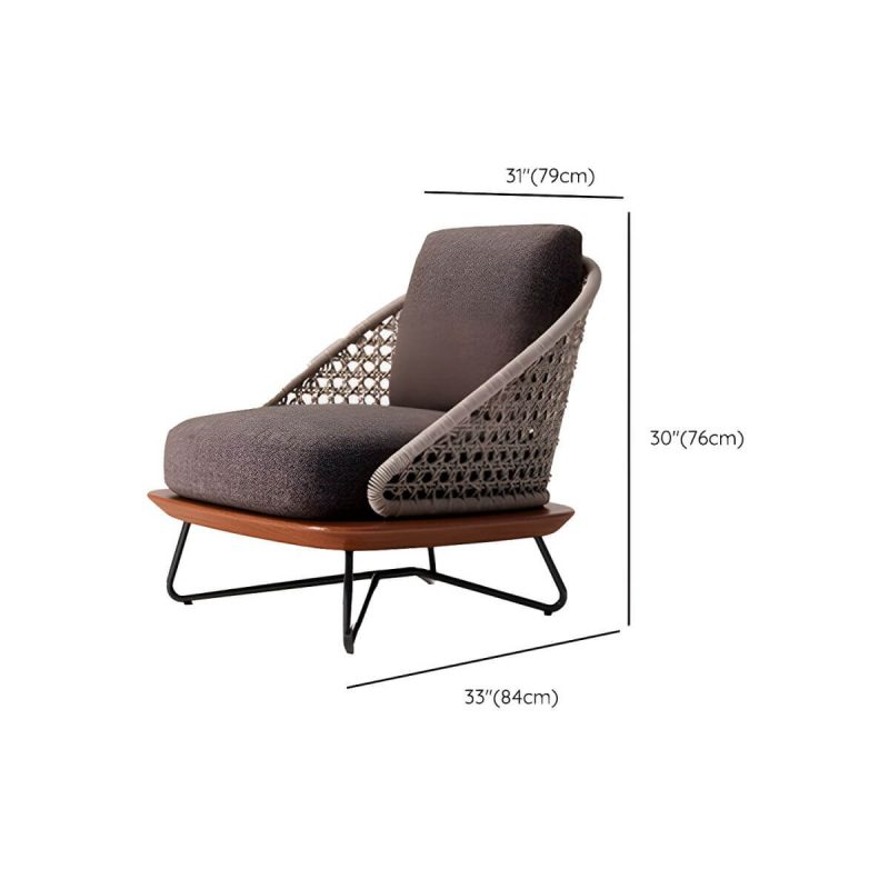 "Dimension of Gray Cord Steel-framed Outdoor Sofa with Rust Resistant Cushions - 1-Seater Sofa"