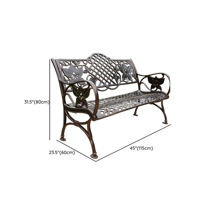 "Dimension of Contemporary Style Park Bench with Legs Water Resistant for Outdoor - 45"L x 23.5"W x 31.5"H"