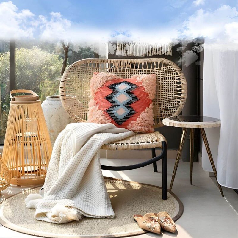 "25" Wide Tropical Side Chair Rattan Armles Dining Side Chair - 8 Piece Set"