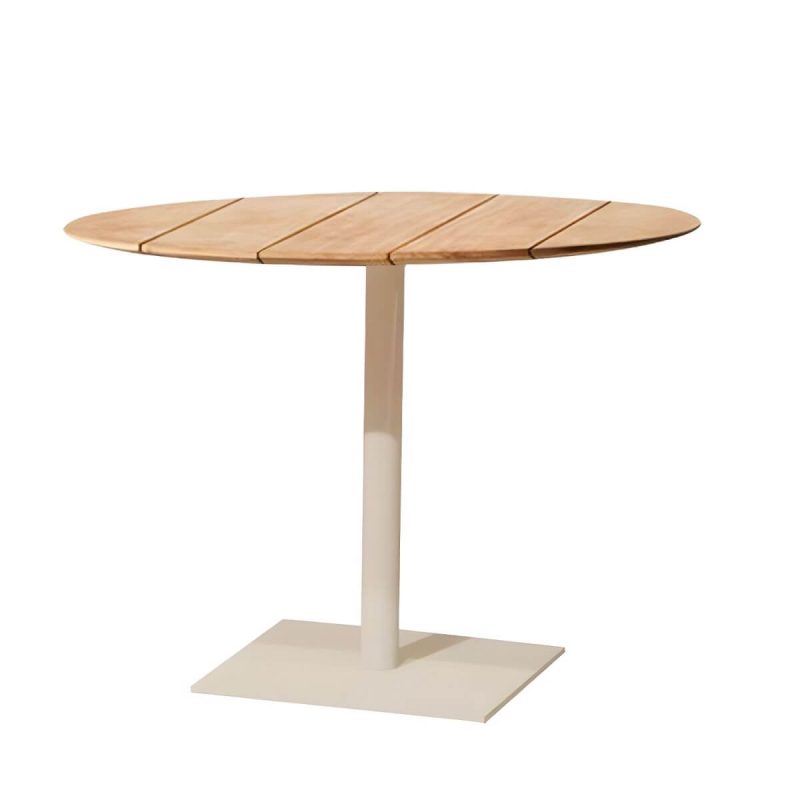 "2-Seater Patio Table with UV Resistant Contemporary Bistro Table - Table Only Natural/ White 31.5"L x 31.5"W x 29.5"H Round"