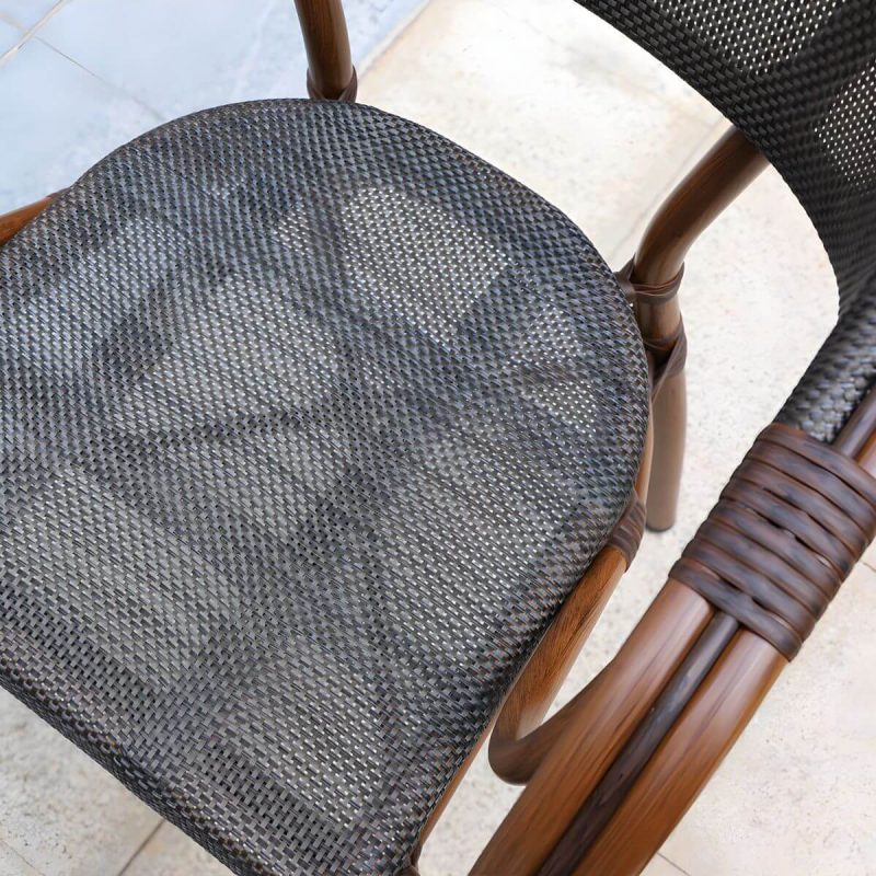 "Modern Style Steel Frame UV and Water Protective Outdoor Dining Chair - 17"L x 17"W x 31"H 6 Piece Set"