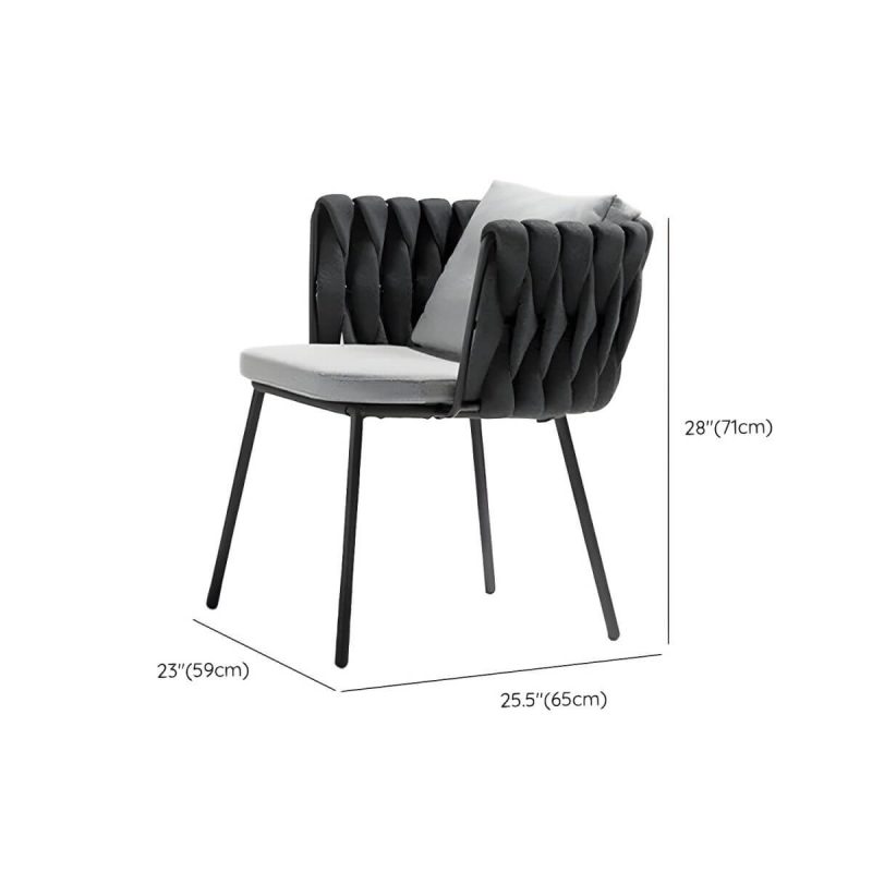 "Dimension of Metal Matte Finish Patio Chair Assembled Tropical with Cushions - 23.2"L x 25.6"W x 28"H 2 Piece Set"
