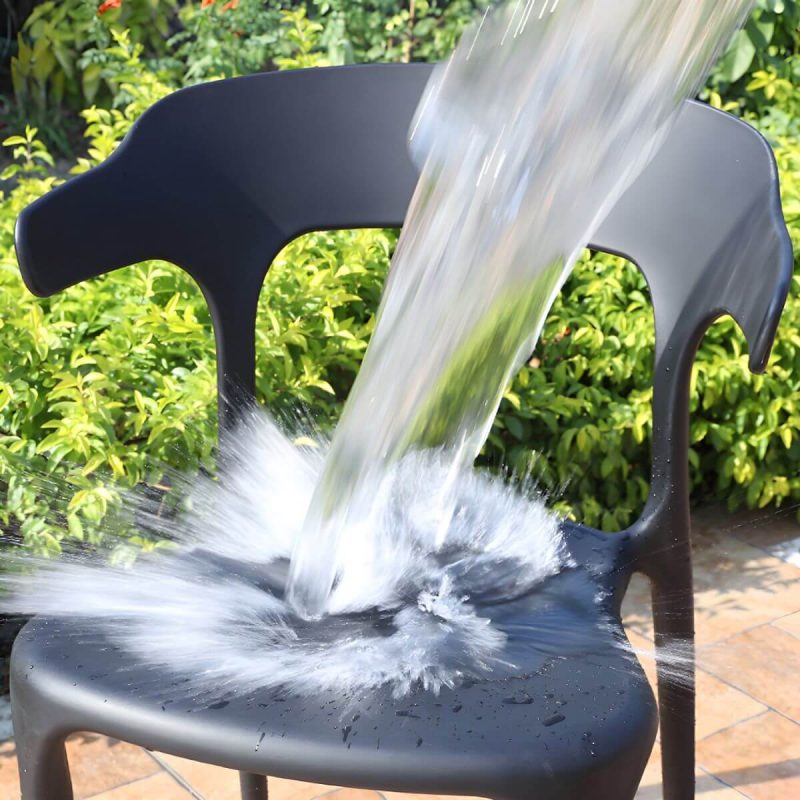 "Stacking Dining Armchair Contemporary Plastic Patio Arm Chair - 22"L x 21"W x 33"H 4 Piece Set"