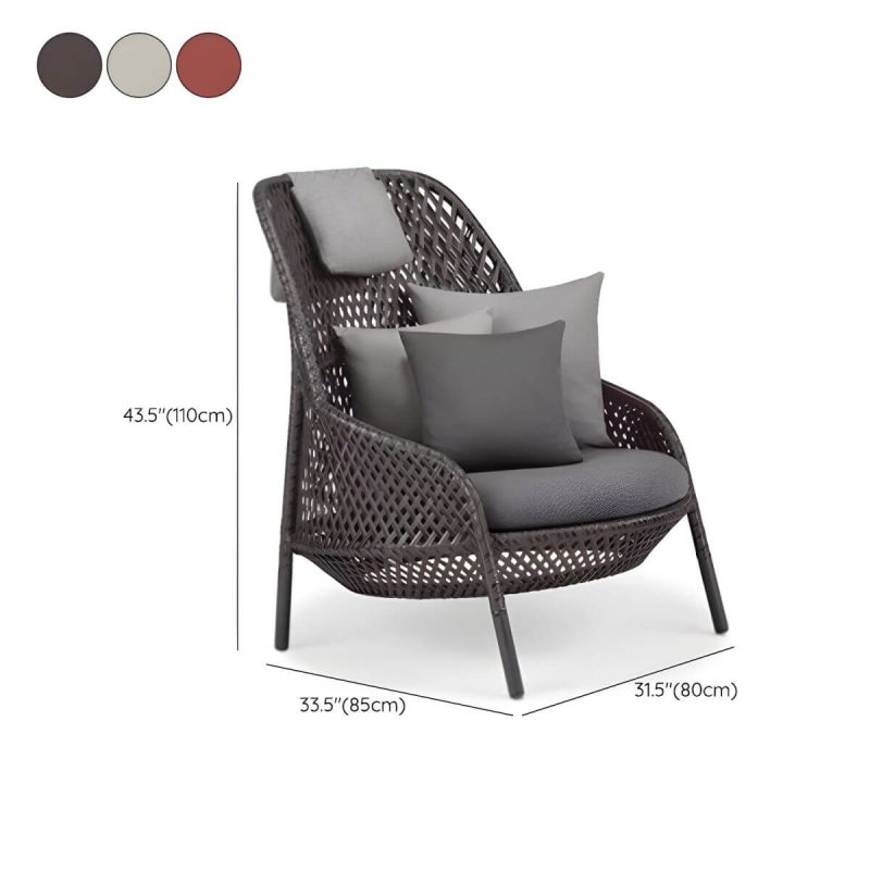 "Dimension of Metal Frame Symmetrical Contemporary Patio Sofa with Pillow Cushions - Red 31"L x 33"W x 43"H"