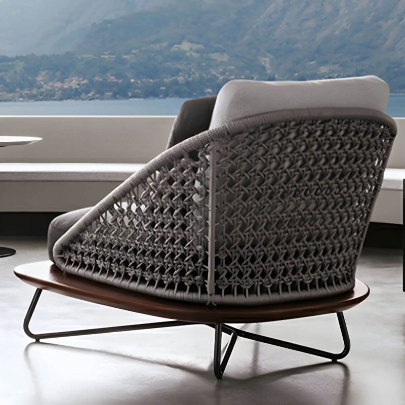 "Sophisticated Modern Black Metal Framed Sofa with Gray Upholstery and Removable Cushions for Women - 3-Seater Sofa"