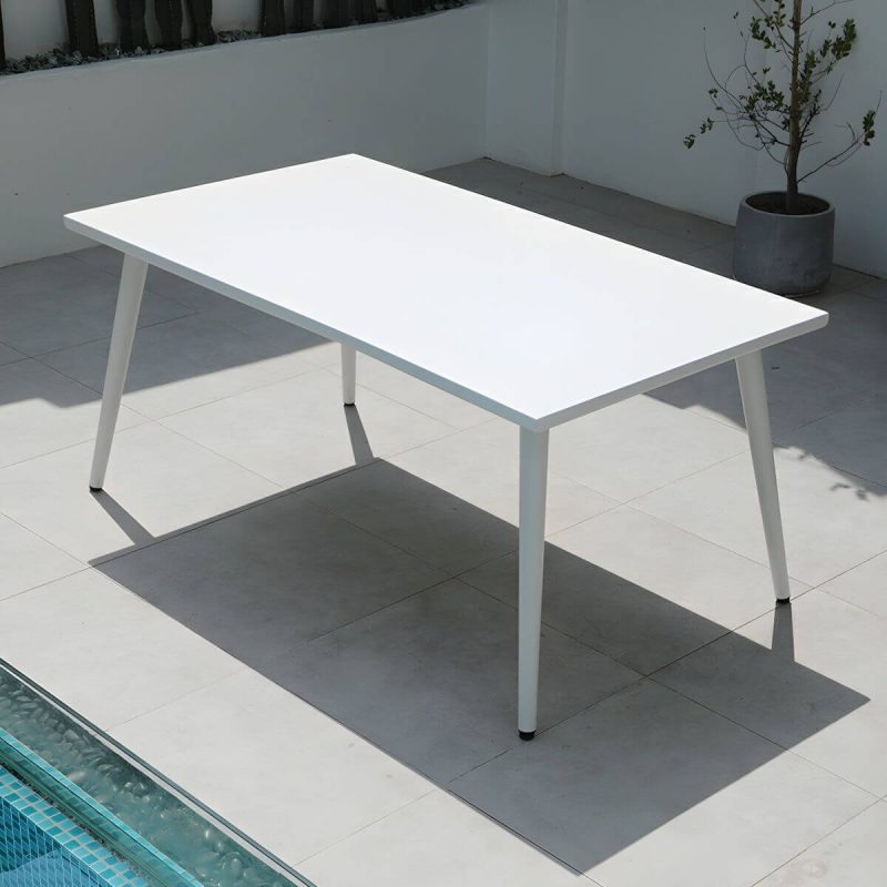 "Contemporary Style Metal Patio Table Water Resistant in Rectangular/Square Shape - 63"L x 35.4"W x 29.5"H Table Only"