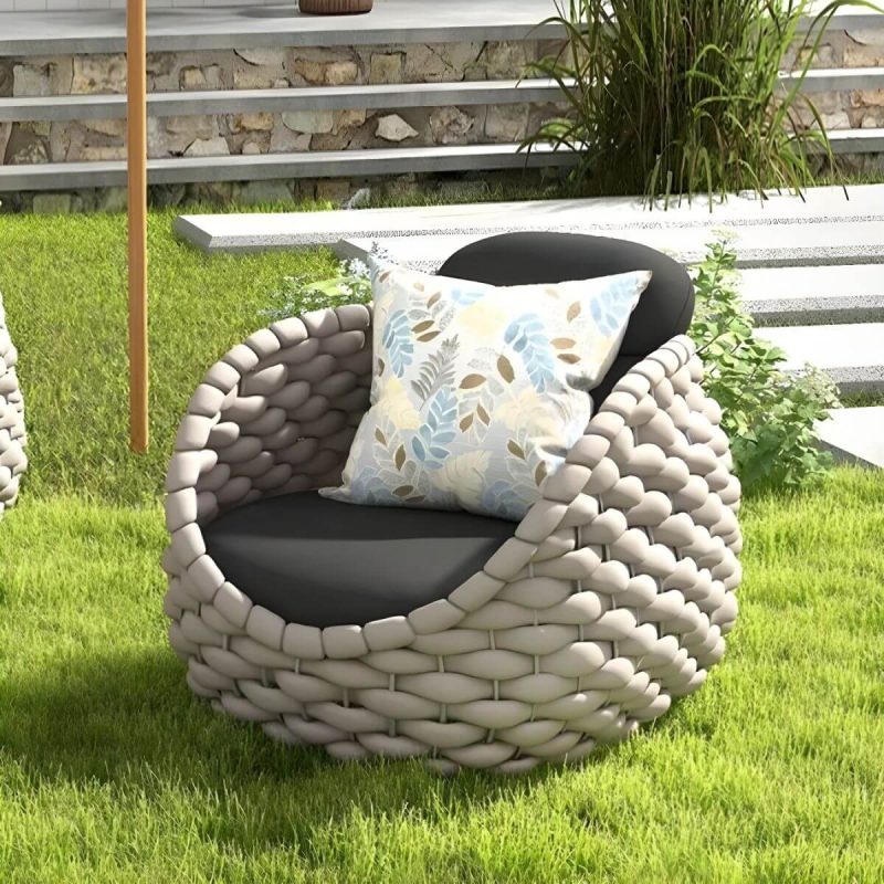 "Modular Gray Metal Modern Sofa with Upholstered Cushions for Versatile Outdoor Seating - 71"L x 33.5"W x 28"H"