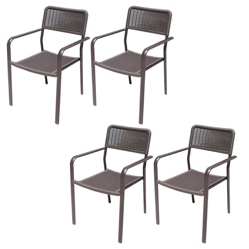 "Industrial Dining Side Chair Set of 2/4/6/8 Metal Outdoor Chair - 21"L x 20"W x 31"H 4 Piece Set"