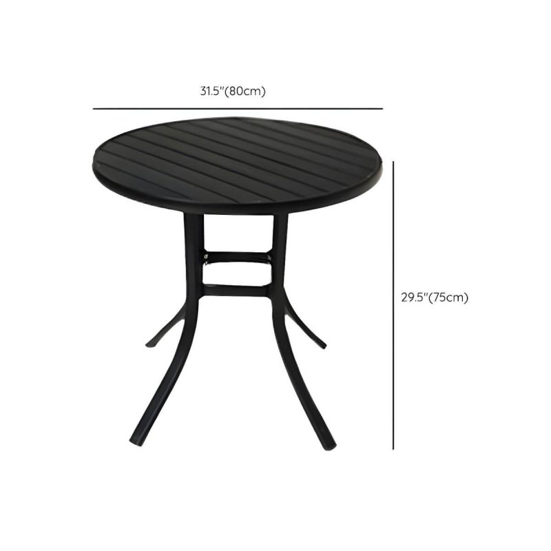 "Dimension of Modern Wood Patio Dining Table 3/5/7/9 Pcs Black Dining Set for Courtyard - Table & Chair(s) 31.5"L x 31.5"W x 29.5"H 4 Round"
