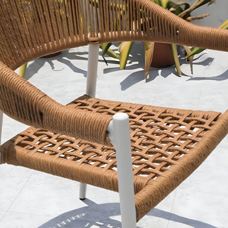 "Weatherproof Outdoor Aluminum Dining Set with Stackable Chairs and Modern Design - Table & Chair(s) 59"L x 35"W x 29"H 6"