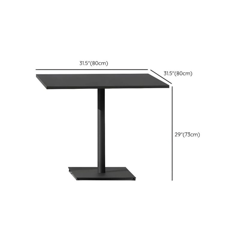 "Dimension of Modern Geometric Waterproof Courtyard Table Metal Base Outdoor Table - Table Only Square Black 31.5"L x 31.5"W x 28.7"H"