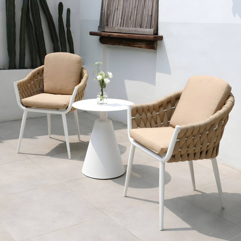 "Contemporary Outdoors Dining Chairs with Removable Water Repellent Finish Cushion - Gray 6 Piece Set"