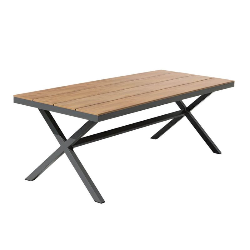 "Modern Metal Patio Table without Umbrella Hole - Black Frame, Non-extendable - Table Only 35.4"L x 35.4"W x 28.7"H"