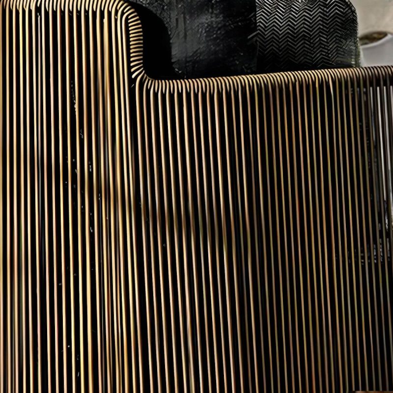"Waterproof and Durable Brown Metal Modern Sofa with Cushions - 2-Seater Sofa"