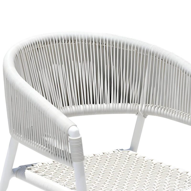 "Contemporary Dining Arm Chair Pure Color Metal Stackable for Outdoor - 6 Piece Set"