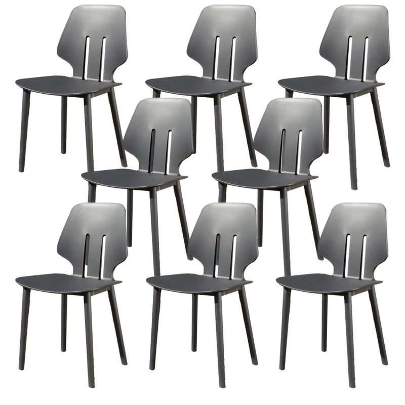 "Stacking Dining Armchair Contemporary Plastic Patio Arm Chair - 17"L x 15"W x 33"H 8 Piece Set"