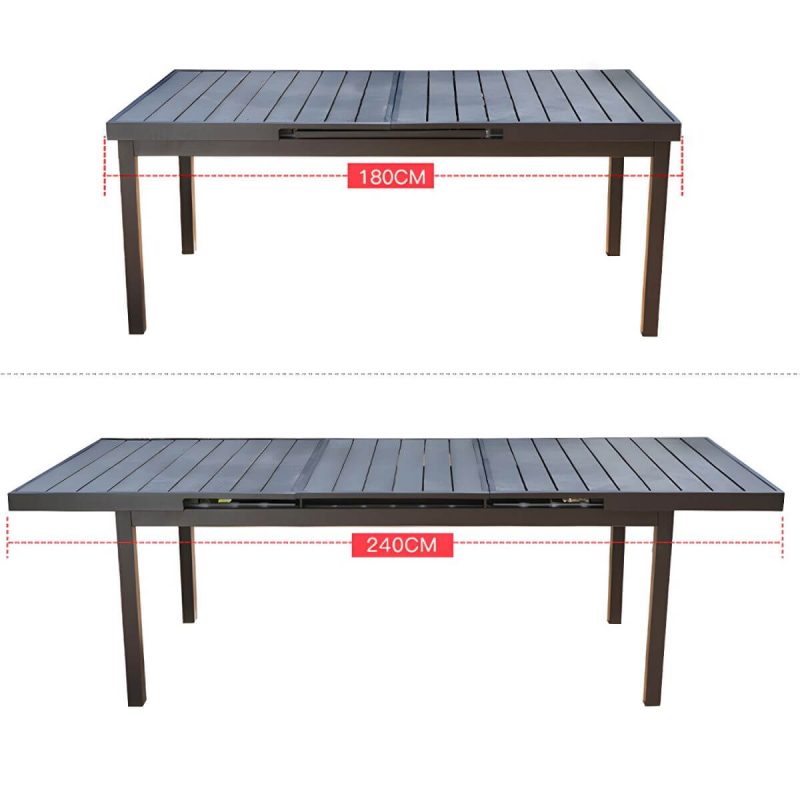 "Black Wooden Patio Table Contemporary Style in Rectangular Shape - Table Only"