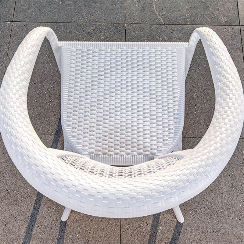 "Trendy Polymerized Material White Outdoor Dining Set, Rust Resistant, 5 Piece Set, Table & Chair, 51"L x 31"W x 28"H, Table & 4 Chairs"