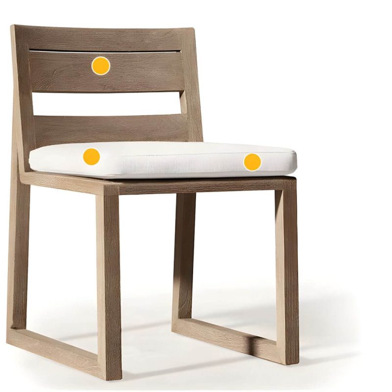 "Teak Wood Mid-Century Modern Patio Dining Set in Natural Finish - Table & 4 Chairs 47.2"L x 47.2"W x 29.5"H"