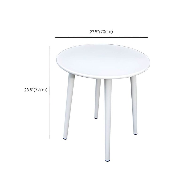 "Dimension of Contemporary White Metal Dining Table Furniture Set with Chairs for Courtyard - Table & Chair(s) 27.6"L x 27.6"W x 28.3"H 4"