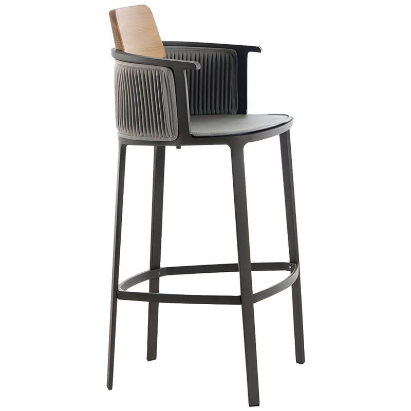 "Modern Sintered Stone Top Bar Table Set 1/3 Pieces Round Counter Table Set for Outdoor - Chair(s) 1 Grey"