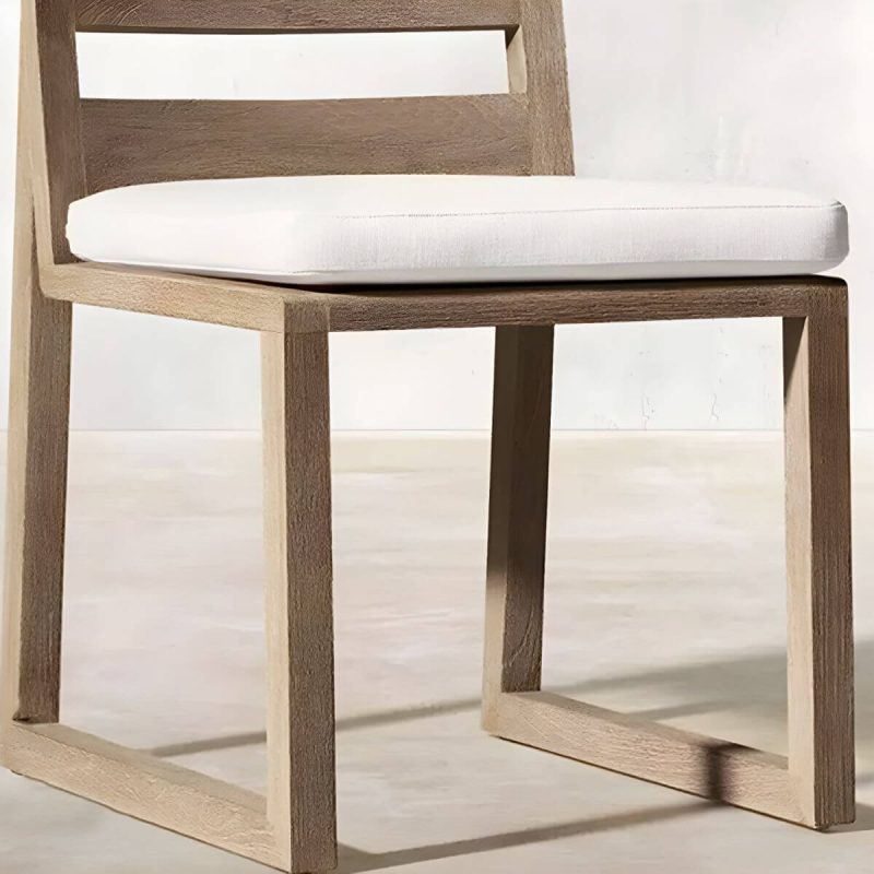 "Modern Dining Side Chairs Solid Wood Natural RemovableUV Protective Finish Cushion - Armless 1 Piece"