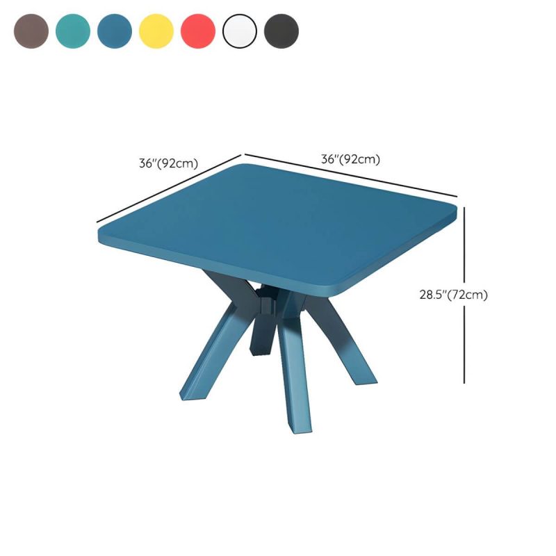 "Dimension of Waterproof Courtyard Table Modern Square Shape Plastic Outdoor Table - Table Only Black"
