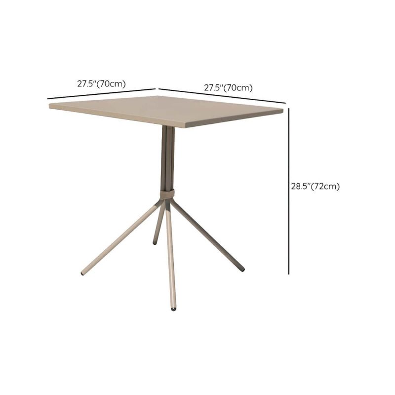 "Dimension of Gray Modern Metal Dining Room Chair and Table Set with Chairs - Table & Chair(s) 27.6"L x 27.6"W x 28.3"H 2 Champagne"