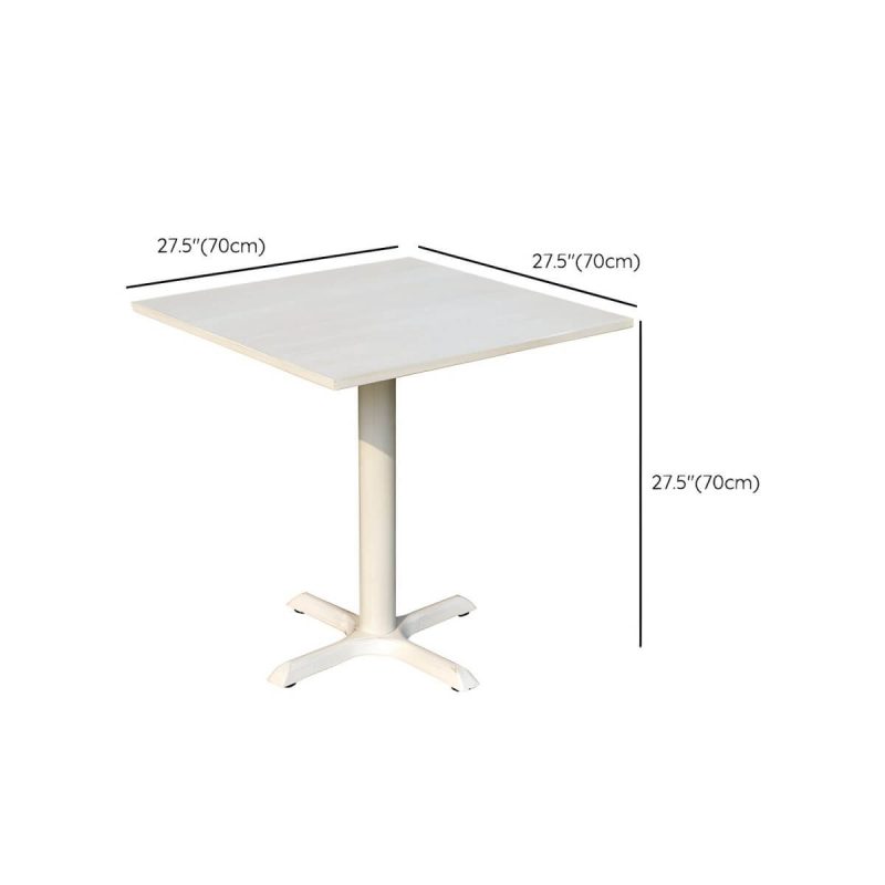 "Dimension of Modern Geometric Waterproof Courtyard Table Metal Base Outdoor Table - Table Only Square Textured White 27.6"L x 27.6"W x 27.6"H"