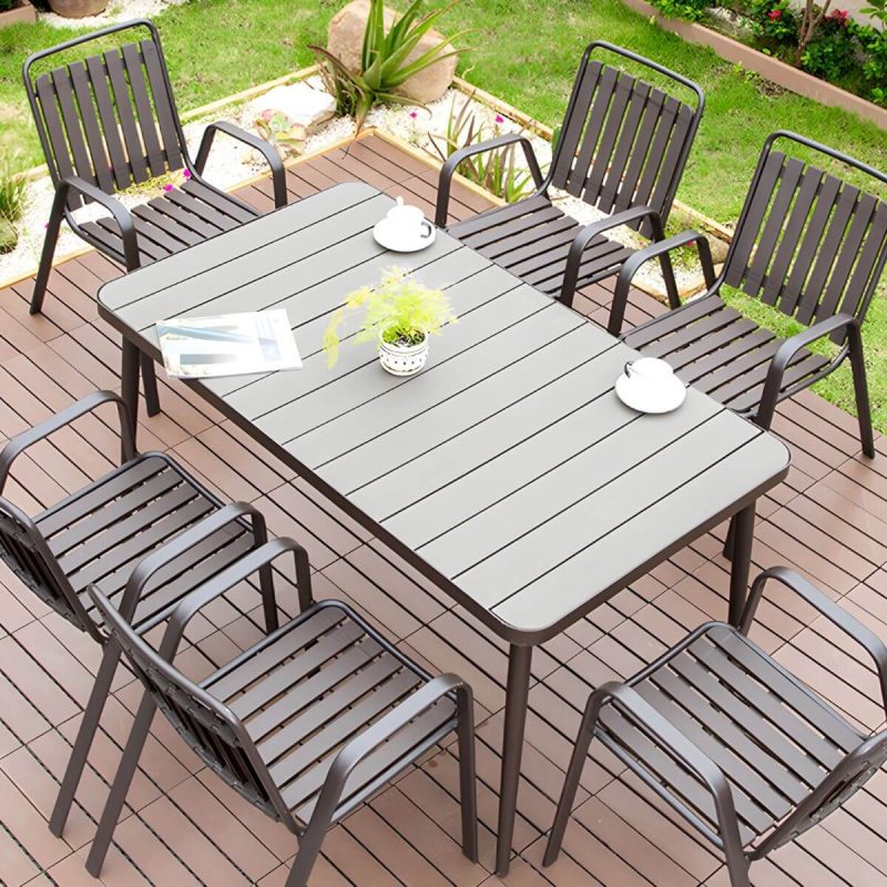 "Antique Finish Patio Chair Plastic Industrial Stacking without Cushions - 4 Piece Set"