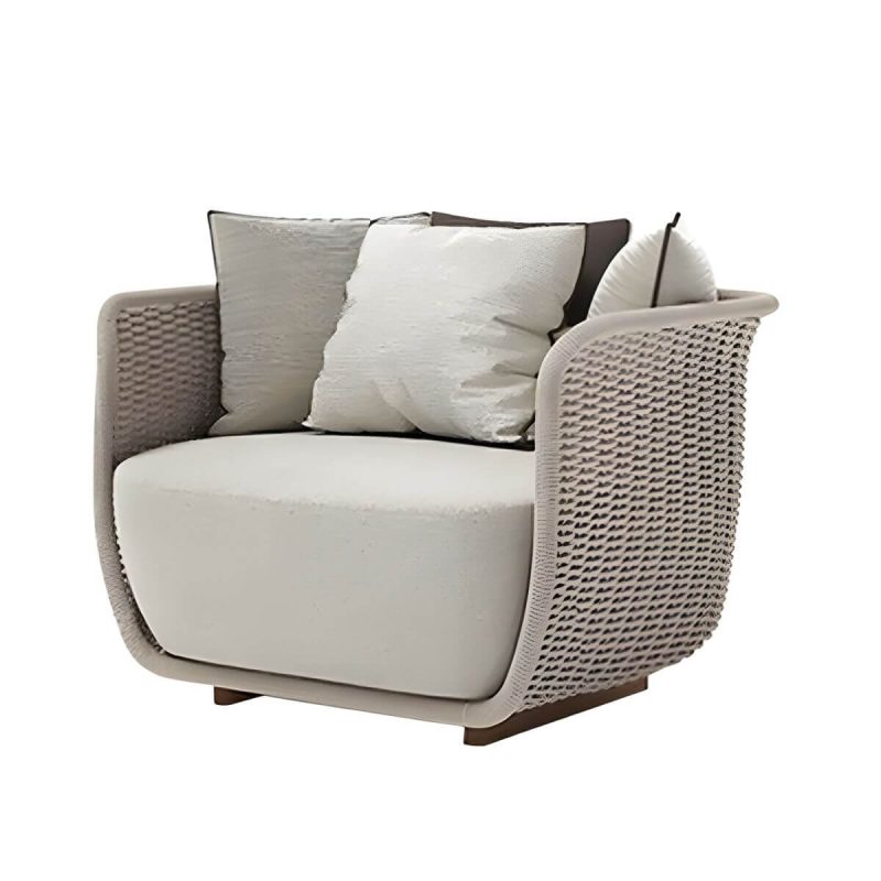 "Rust Resistant Rattan Patio Sofa 1 PC Modern Outdoor Patio Sofa with Cushion - 78.7"L x 31.5"W x 29.5"H Black-Gray"