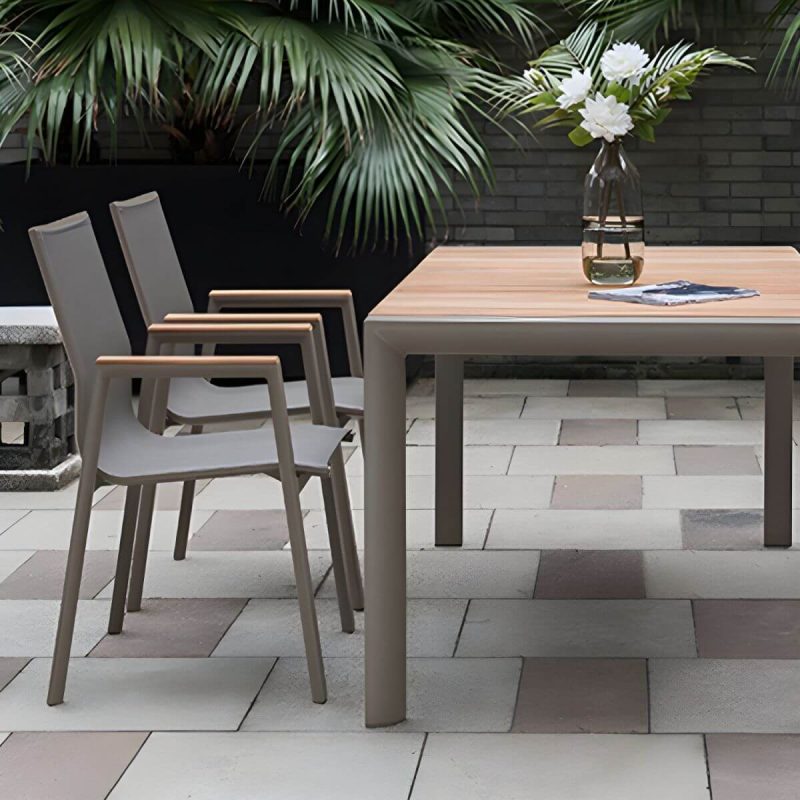 "Contemporary Brown Dining Room Set with Rectangular Table and Chairs Dining Set - 63"L x 35.4"W x 29.5"H Table & Chair(s) 6"