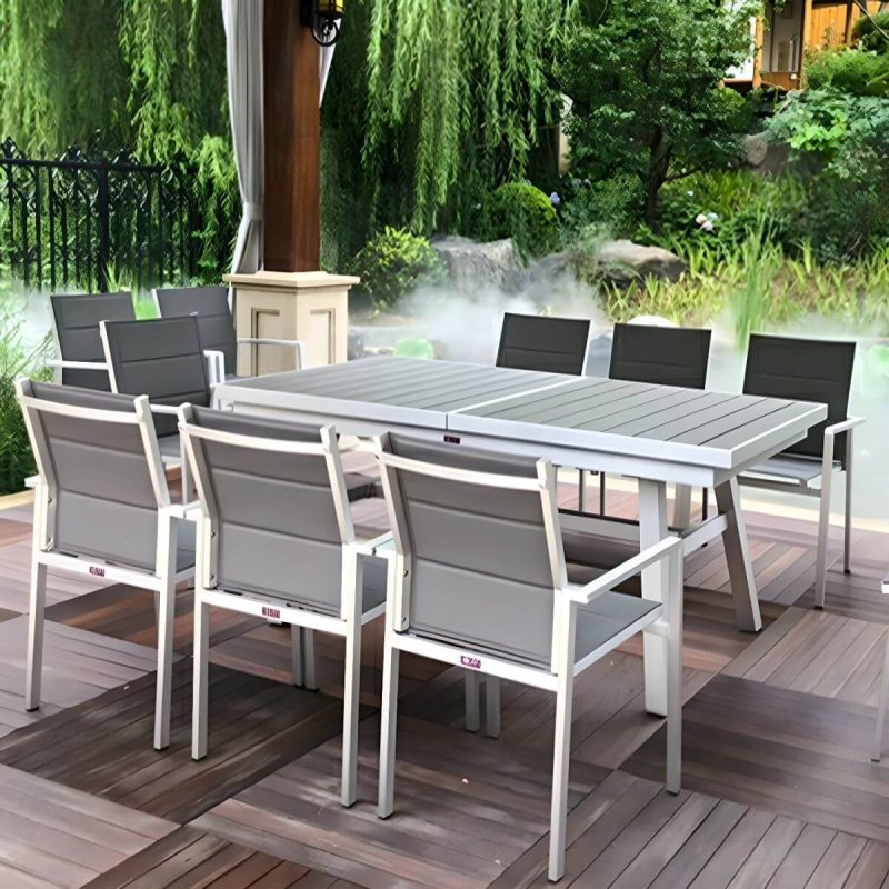 "Stacking Metallic Antique Finish Patio Chair Industrial Style without Cushions - 4 Piece Set"