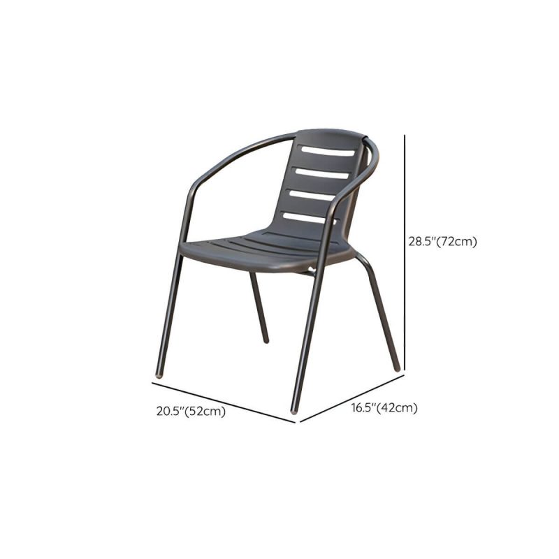 "Dimension of Stacking Dining Armchair Contemporary Plastic Patio Arm Chair - 15"L x 19"W x 30"H 2 Piece Set"