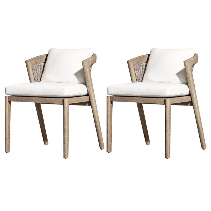 "Rectangle Patio Dining Sets 1/2/5/7 Pieces Solid Wood Dining Table Set - Chair(s) Light Brown Not Available 2"