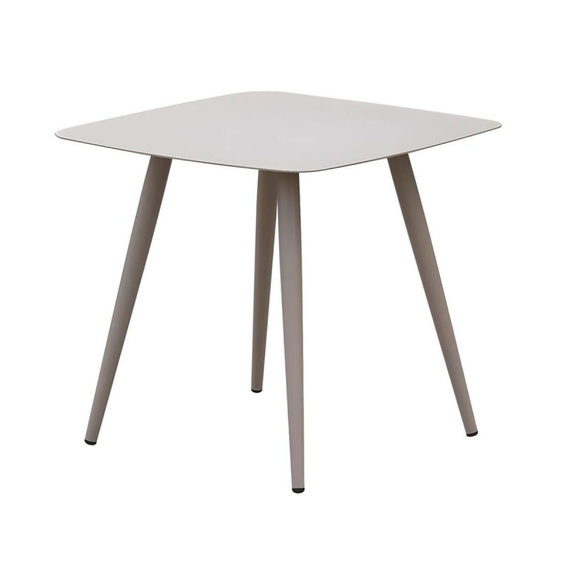 "Gray Modern Metal Dining Room Chair and Table Set with Chairs - Table & Chair(s) 27.6"L x 27.6"W x 28.3"H 4 Champagne"