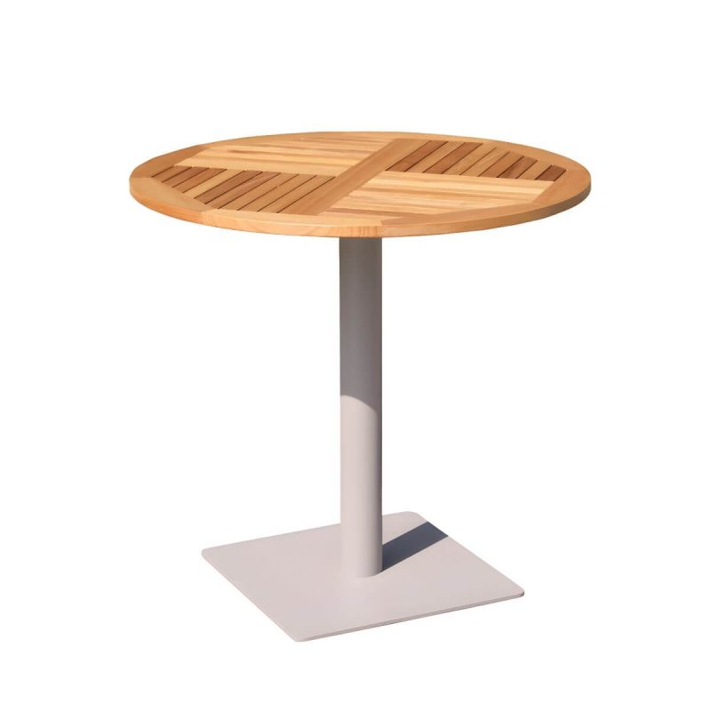 "2-Seater Patio Table with UV Resistant Contemporary Bistro Table - Table Only Brown Grey 35.4"L x 35.4"W x 29.5"H Round"