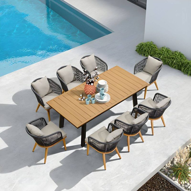 "Modern Black Patio Dining Set: Metal Frame, Upholstered White Cushions, Leaf Not Included - 2 Chairs 22"L x 21"W x 30"H"