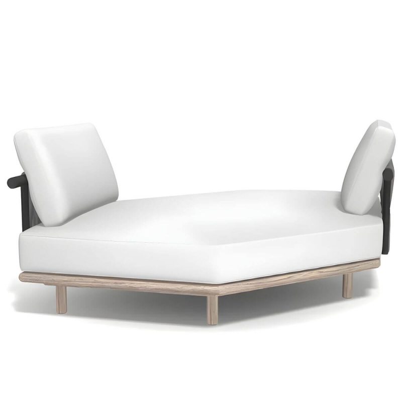 "Scandinavian Wood Frame Outdoor Sofa UV Resistant Patio Sofa with Cushion - Corner Sofa"